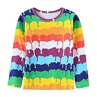 Algopix Similar Product 11 - Boys Rainbow Striped Shirt Cotton Long