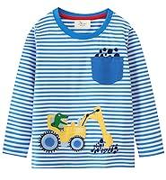 Algopix Similar Product 7 - Boys Dinosaurs Long Tops Kids Crew Neck