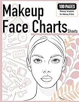 Algopix Similar Product 17 - Makeup Face Charts Sheets Blank Makeup