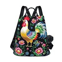 Algopix Similar Product 10 - Kigai Rustic Roosters Flowers Backpack