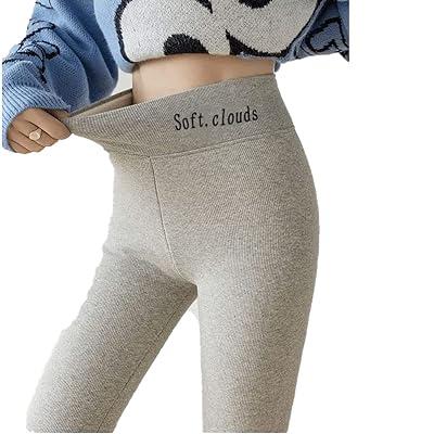 Casual Warm Winter Solid Pants,Soft Clouds Fleece Leggings for