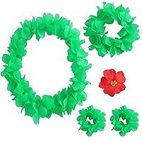 Algopix Similar Product 3 - Obavioy Hawaiian Luau Flower Leis Green