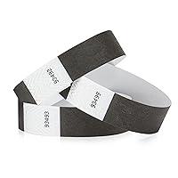 Algopix Similar Product 14 - 200 WristCo Black Tyvek Wristbands for