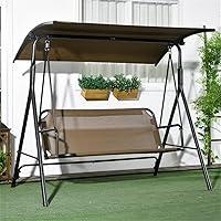 Algopix Similar Product 18 - Brown 3 Seat Patio Swings with Canopy