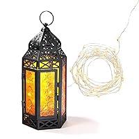 Algopix Similar Product 19 - LampLust Amber Moroccan Lantern with