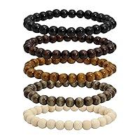 Algopix Similar Product 19 - MILAKOO 5 Pcs Wooden Beaded Bracelet
