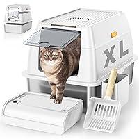 Algopix Similar Product 8 - Stainless Steel Cat Litter Box with