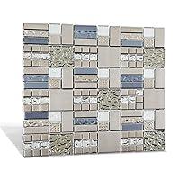 Algopix Similar Product 2 - Adedeo Glass Mosaic Tile Grey and