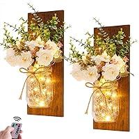 Algopix Similar Product 4 - Rustic Wall Sconces Mason Jar Sconces