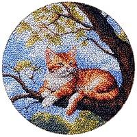 Algopix Similar Product 13 - Cat on Tree Round Latch Hook Rug Kits