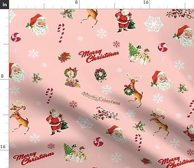  Merry Christmas Material Fabric by The Yard, Snowman
