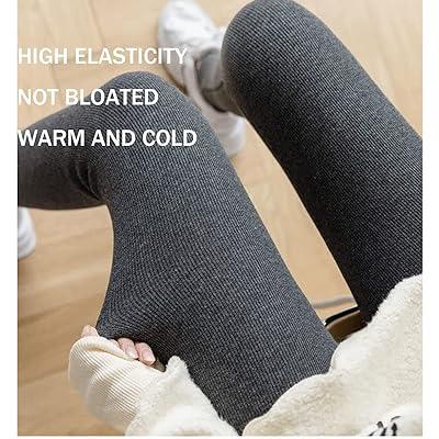 Casual Warm Winter Solid Pants, Soft Clouds Fleece Leggings for Women Winter