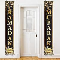 Algopix Similar Product 7 - Ramadan Mubarak Banner Eid Mubarak Door