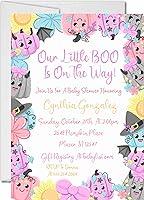 Algopix Similar Product 14 - Girls Halloween Baby Shower Invitations