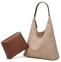 Algopix Similar Product 3 - 2 Pcs Slouchy Hobo Bags Women Suede