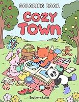 Algopix Similar Product 13 - Cozy Town Coloring Book for Adults and