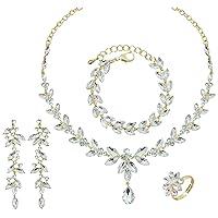 Algopix Similar Product 20 - CSY 4 Pcs Elegant Bridal Jewelry Sets