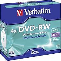 Algopix Similar Product 2 - VERBATIM DVD-RW 4X 4.7GB 43285 PK5