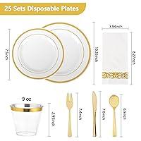 CENLBJ Paper Plates Disposable 9 inch - 300 Count Dinner Plates Set, Heavy  Duty Large Paper Plates Bulk, Disposable Plates for Party, Wedding