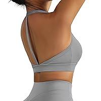Algopix Similar Product 5 - MOSHENGQI Y Back Padded Sports Bra for