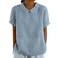 Algopix Similar Product 8 - 2024 Summer Linen Shirts for Women