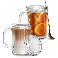 Algopix Similar Product 18 - Combler Glass Coffee Mugs 13oz Clear