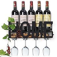 Algopix Similar Product 8 - SODUKU Wall Mounted Metal Wine Rack 