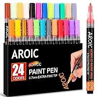 Algopix Similar Product 8 - AROIC 24 Pack Acrylic Paint Pens for