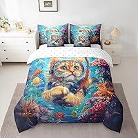Algopix Similar Product 9 - 7 Pieces Cute Orange Cat Comforter