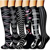 Algopix Similar Product 4 - CHARMKING 6 PairsCompression Socks for