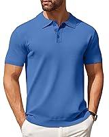 Algopix Similar Product 12 - COOFANDY Mens Knit Polo Shirts Quarter