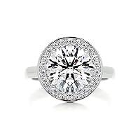 Algopix Similar Product 2 - 3 CT Round Cut Halo Engagement Ring