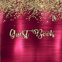 Algopix Similar Product 6 - Gold Glitter on Burgundy Guest Book