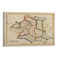 Algopix Similar Product 14 - DINETIC Old Map of Poland 1800s