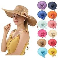 Algopix Similar Product 15 - Womens Wide Brim Straw Panama Hat