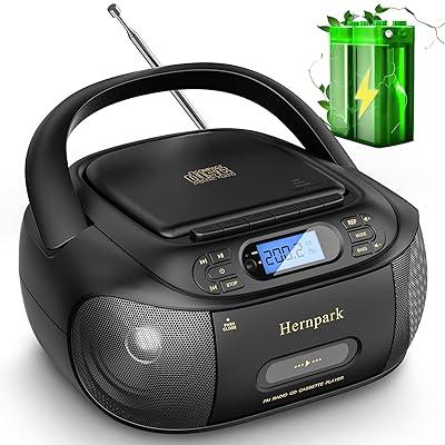 Best Deal for CD Cassette Player Combo, Hernpark Rechargeable