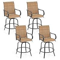 Algopix Similar Product 1 - Tangkula Outdoor Swivel Bar Stools Set