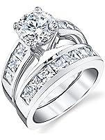 Algopix Similar Product 3 - 2 Carats Sterling Silver Bridal Set