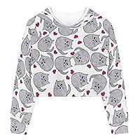 Algopix Similar Product 2 - Viewamoon Grey Cat Short Tops for Girl