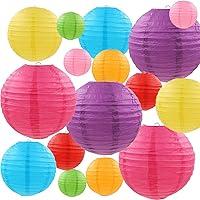 Algopix Similar Product 10 - LURICO 16 Pcs Colorful Paper Lanterns