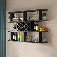 Algopix Similar Product 4 - SUZEPER Wall Mounted Wooden Wine Rack