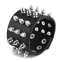Algopix Similar Product 10 - HZMAN Unisex Black Metal Spike Studded