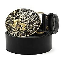 Algopix Similar Product 20 - Leather belt with Leo buckle Lion