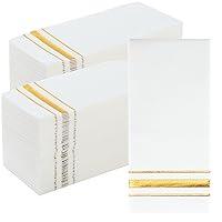 Algopix Similar Product 1 - White and Gold Napkins Disposable