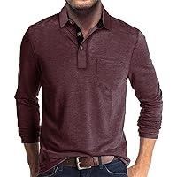 Algopix Similar Product 13 - PICKLION Mens Long Sleeve Polo Shirts