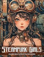 Algopix Similar Product 1 - Steampunk Girls Coloring Book Immerse