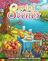 Algopix Similar Product 15 - Spring Scenes Adult Coloring Book