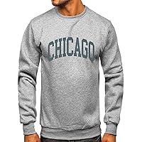 Algopix Similar Product 19 - Mens Crewneck Casual Sweatshirt Letter