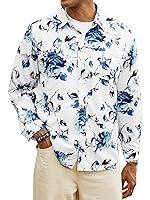 Algopix Similar Product 9 - Hardaddy Mens Tropical Floral Button