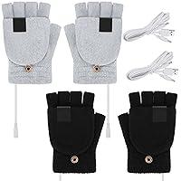 Algopix Similar Product 7 - USB Heated Gloves 2 Pairs Winter Warm
